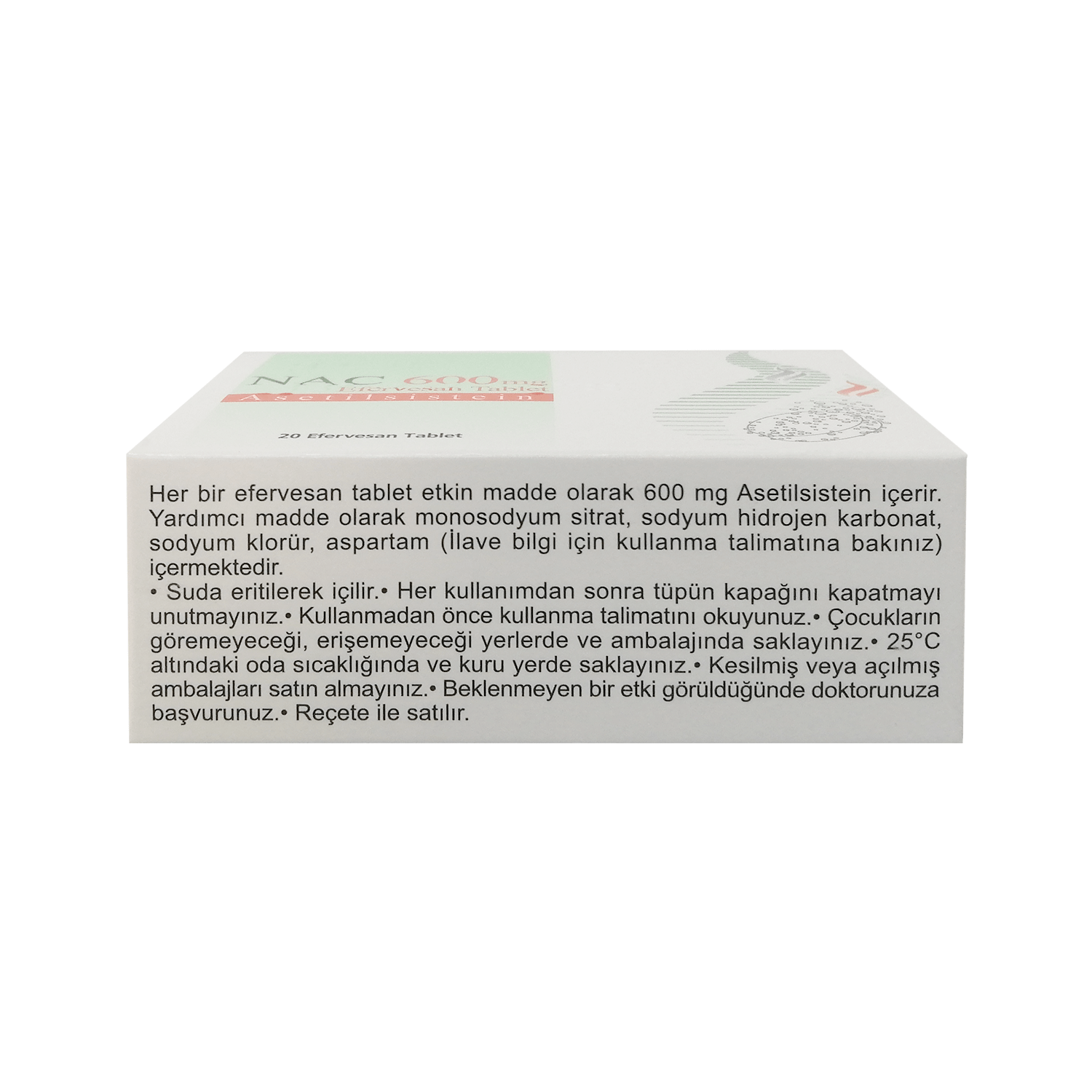 NAC（N-アセチルシステイン）600mg20発泡錠通販｜アンチエイジング・美肌｜医薬品個人輸入ユニドラ